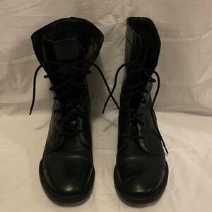 Born Black Leather Combat style Boots
